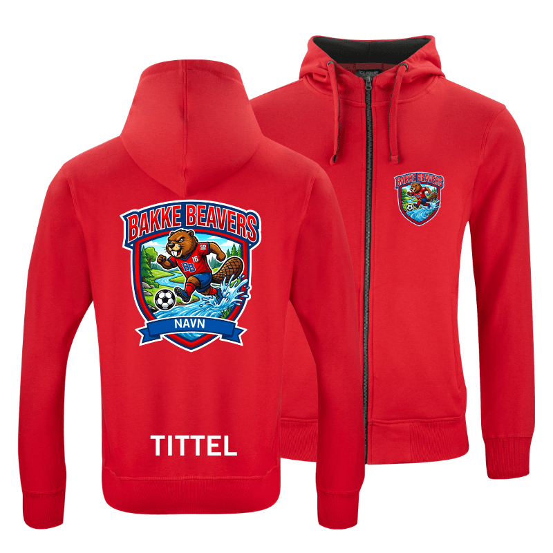 Bakke Beavers - Classic Hoody full zip - Rød